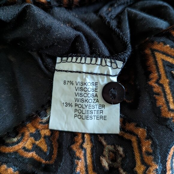 Vintage copper metallic shirt, sheer on the black part of the pattern -stunning! - Picture 10 of 10